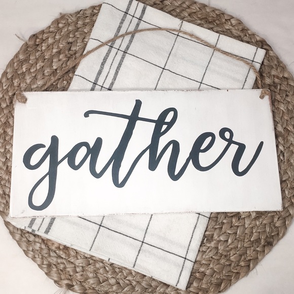 🛒2/$30!🛒 Gather- HANDCRAFTED PAINTED WOOD SIGN - Picture 4 of 6